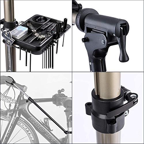 Bike Repair Stand for Home Mechanics - 360° Rotatable Clamp, Champagne