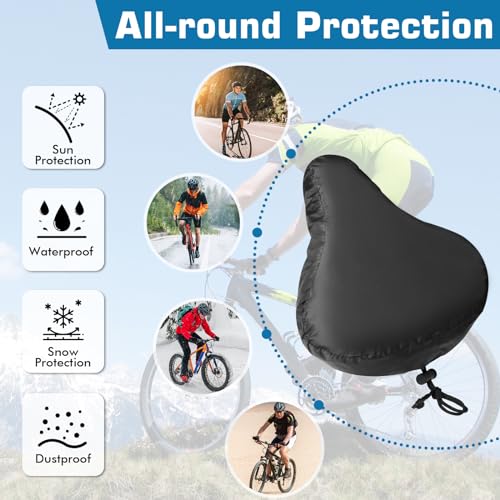 Waterproof Bike Seat Cover - 2 Pack Cushion Protector for City Bikes 10.8"x10.2"