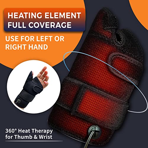 Electric Thumb & Wrist Heating Pad for Hand Arthritis with 3 Heat & 5 Timer Settings, Heated Wrist Wrap for Carpal Tunnel Syndromes, Tendonitis Left/Right Hand Pain Relief(L)