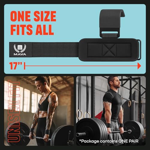 Heavy Duty Weightlifting Hooks with Wrist Straps for Powerlifting and Gym