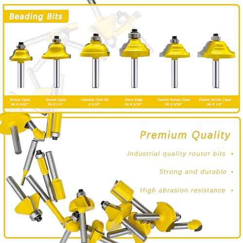LU&MN Carbide Tipped Router Bit Set ( 35 PCS) with 1/4" Shank Wood Milling Saw Cutter, Multi-Purpose (Woodworking Tools for Home Improvement and DIY)