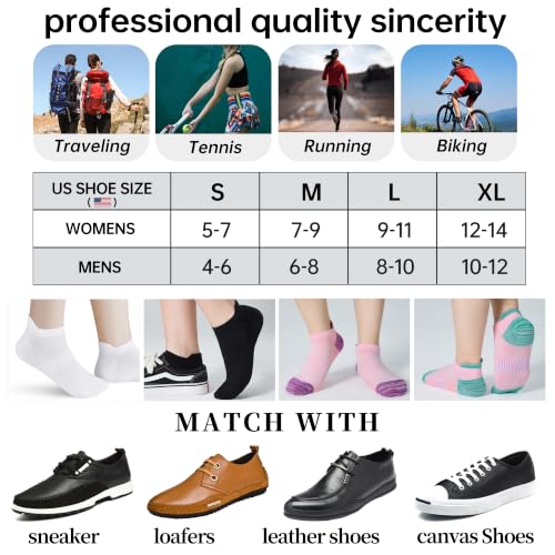 ATBITER Ankle Socks Women & Men 6-12 Pairs Thin Low Cut No Show Tab 5-7 / 6 Pairs Nude
