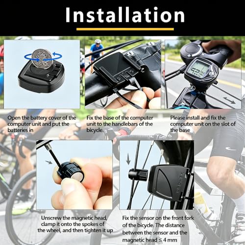 Wireless Waterproof Bike Computer - Multi-Function Speedometer with LCD Backlight
