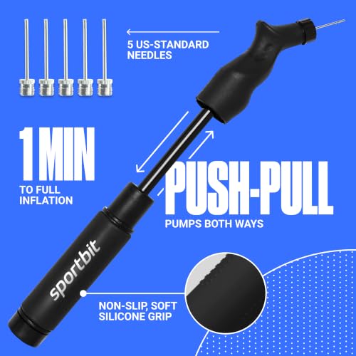 Ball Pump for Sports Balls - Hand Pump with Push-Pull System