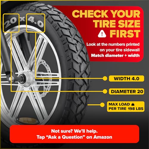 20x4.0 E-Bike Fat Tire - All-Terrain Tread, 2 Pack