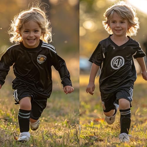 Soccer Shin Guards with Socks - Black, 1 Pair, S (3'3"-3'11")