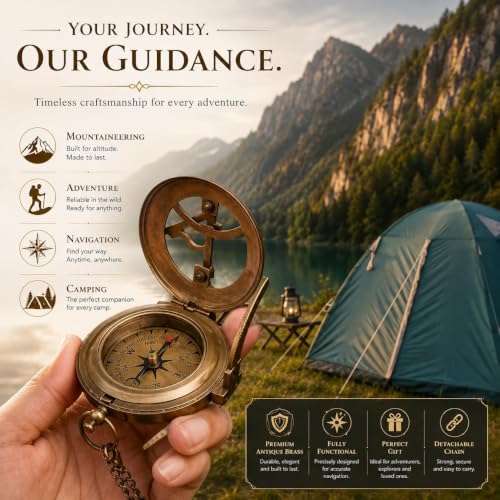 To My Son Compass with Leather Box - Brass 3.5in Personalised Keepsake Gift