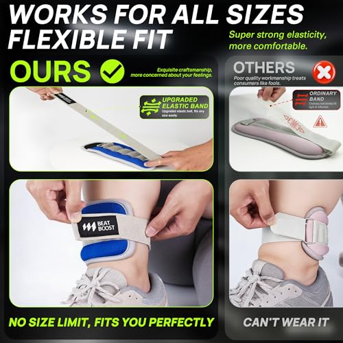 Black 3 lb Pair Ankle Wrist Weights for Women Men Adjustable Straps Workout