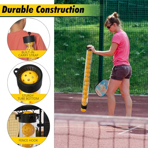 Retrora Pickleball Ball Picker Upper Tube - Lightweight Retriever with Shoulder Strap