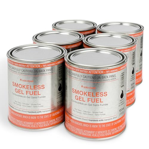 Solo Stove Pure Gel Fuel Can 12.3 oz Pack of 6 - Indoor & Outdoor Fire Fuel