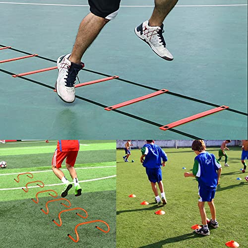 Agility Ladder and Hurdles Training Set with 10 Cones - Orange