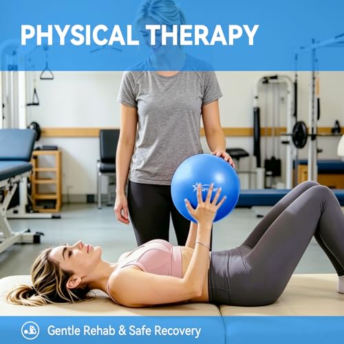 9 Inch Pilates Ball - Anti-Burst Mini Exercise Ball - Blue
