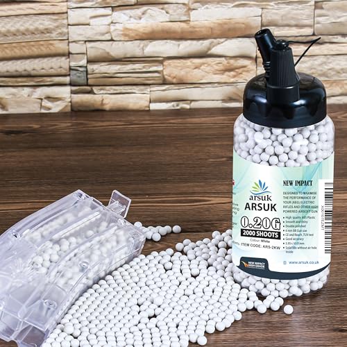 6mm Airsoft BBs - 0.20g Seamless Plastic Pellets for Target Practice - 2K Bottle