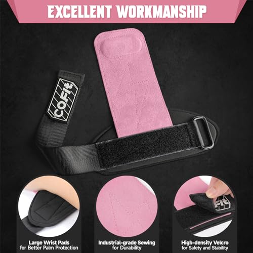 Weightlifting Wrist Straps with Enhanced Grip - Pink