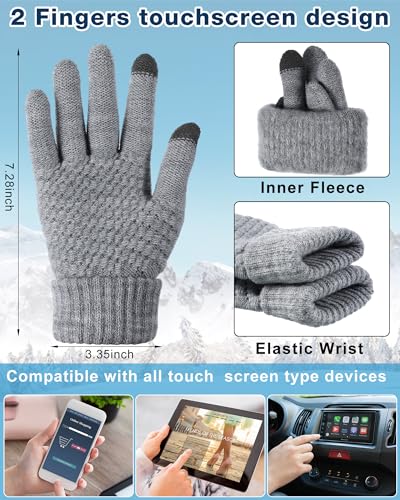Suhine 18-Piece Winter Hat Scarf Gloves Set Women Warm Knit Beanie Touchscreen Gloves