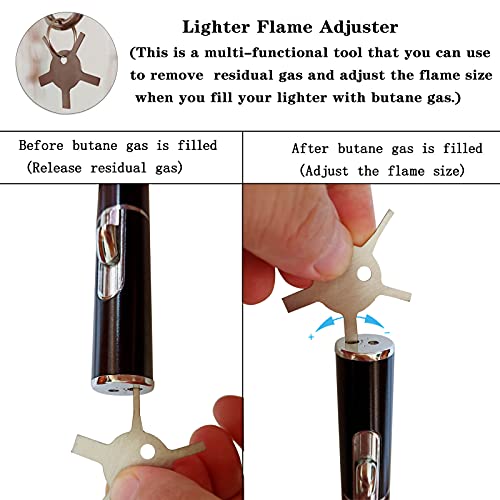 PINDA 2 Pack Torch Lighters Refillable Butane Jet Flame Windproof Adjustable Lighters (Gas Not Included) Black