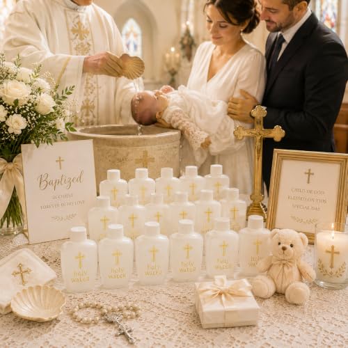 60 Pcs 2oz Holy Water Bottles Bulk Plastic Containers for Religious Use