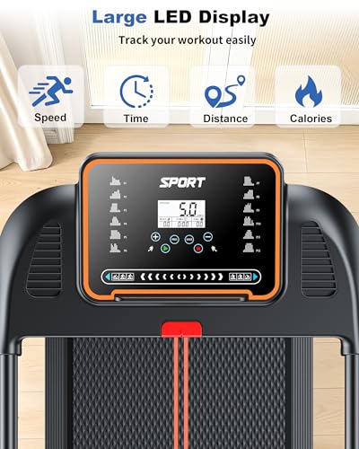 Foldable Under Desk Treadmill with Handlebar - 0.6-6.2 MPH Portable Walking Pad