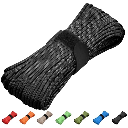 550 Paracord 100ft Nylon Survival Cord - Black