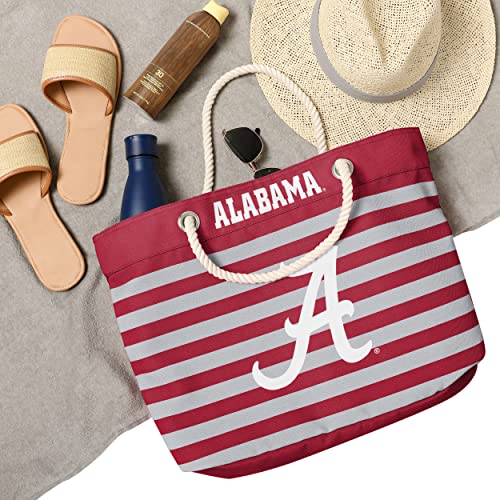 Nautical Stripe Tote Beach Bag - Alabama Crimson Tide