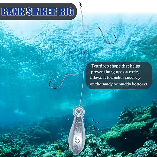 TKHDBF Silver 4 Ounce Bank Sinkers No-Roll Fishing Weights - 4 pcs