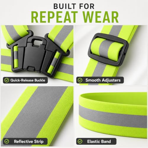High Visibility Reflective Harness Vest - Green, Adjustable Fit