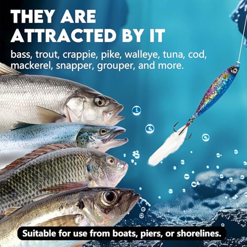 Micro Shore Jigging Lure Set - 6PCS 1/4oz Metal Fishing Jigs