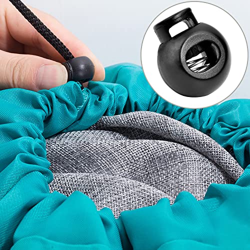 Plastic Cord Locks - 50 Pack Black Spring Toggle Stoppers