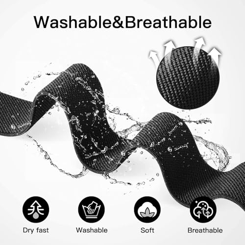Braided Stretchy Nylon Watch Bands - 2 Pack for Garmin Venu 41mm, Vivoactive 4s, Black