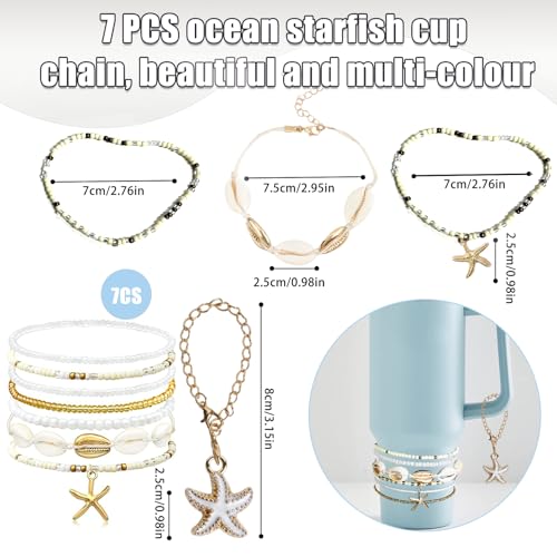 7Pcs Boho Adjustable Friendship Bracelets - Beige for Tumbler