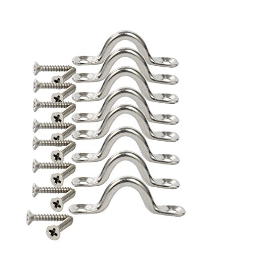 Stainless Steel Bimini Boat Top Pad Eye - Pack of 8 for Kayaks & Canoes