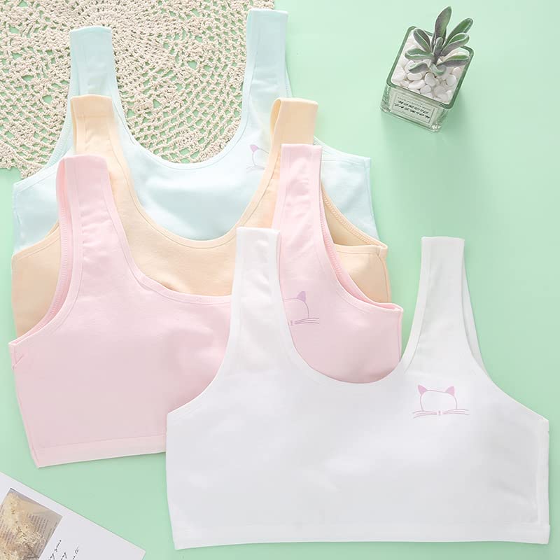 Herepai Cotton Training Bras for Girls 10-12 Years Seamless Cami 8 Pack