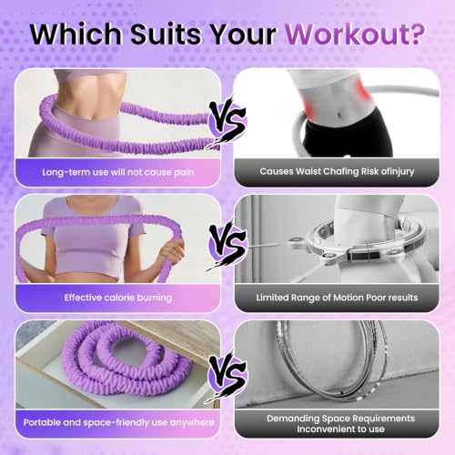 Foldable 3.3lb Weighted Exercise Hoop for Core Workouts