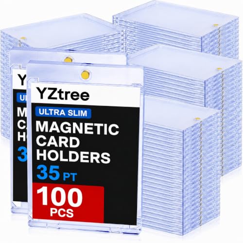 100ct Ultra Thin Magnetic Trading Card Holders - 35pt U-V Protection