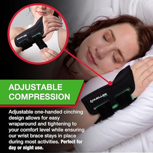 Fitted Wrist Brace for Pain Relief - Adjustable Support for Carpal Tunnel, Tendonitis, Arthritis, Black, Small/Medium