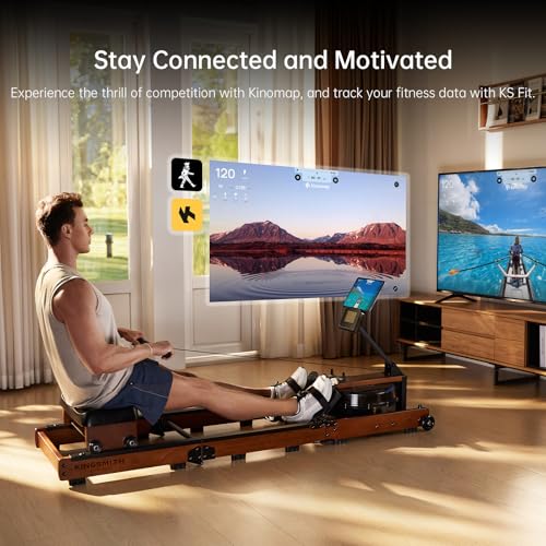 Foldable Rowing Machine with Adjustable Resistance - Walnut
