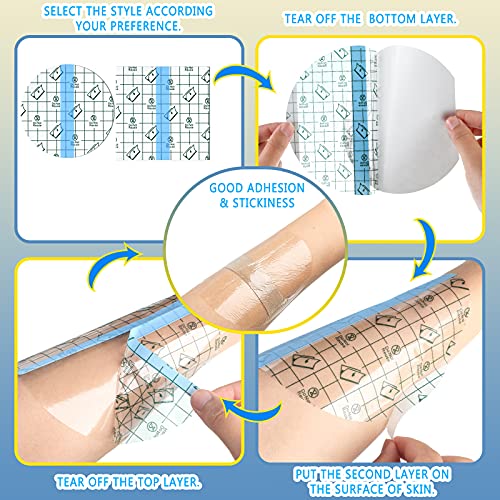 50 Pcs Waterproof Transparent Bandages - 4 x 4 Inch Tattoo Cover