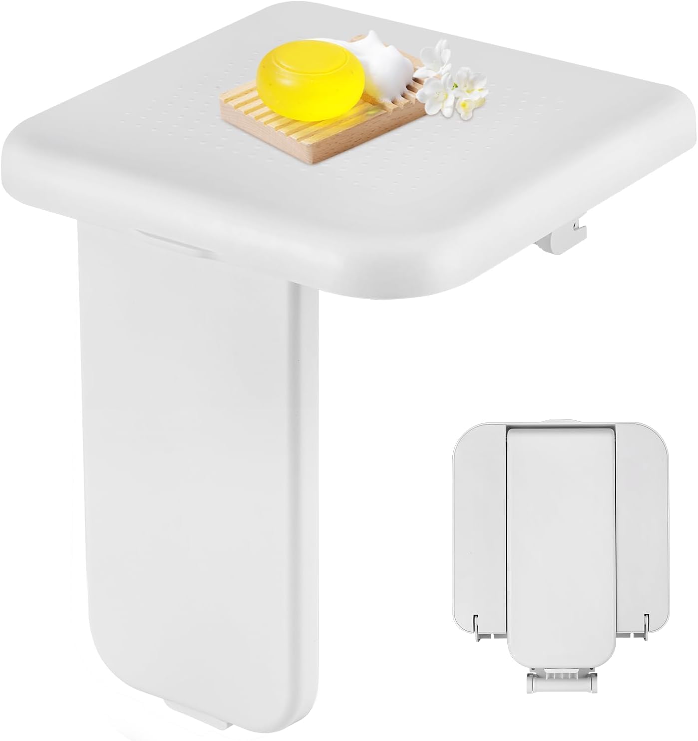 YUCHENGTECH Folding Shower Seat Wall Mounted Silent Fold Down Shower Seat for Inside Shower Folding Shower Bench Foldable Shower Chair for Seniors Disabilities Pregnant 485 LBS