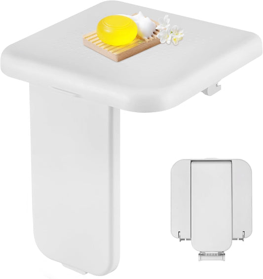 YUCHENGTECH Folding Shower Seat Wall Mounted Silent Fold Down Shower Seat for Inside Shower Folding Shower Bench Foldable Shower Chair for Seniors Disabilities Pregnant 485 LBS