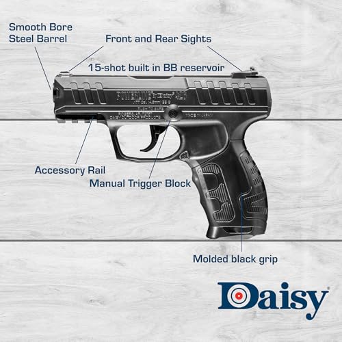 CO2-Powered BB Pistol - 15-Shot Airgun with Built-In Magazine