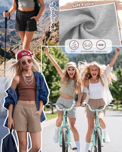 3 Pack Girls Athletic Shorts - Stretchy & Breathable Fabric