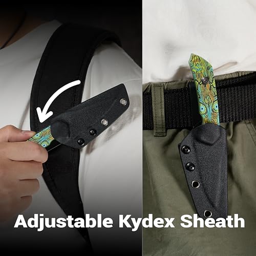 KANSEPT Fenrir Fixed Blade Knife Green Handle, 2.87" D2 Blade, EDC & Outdoor