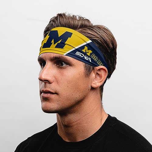 Michigan Wolverines Non-Slip Tapered Headband - Breathable Sweatband for Sports