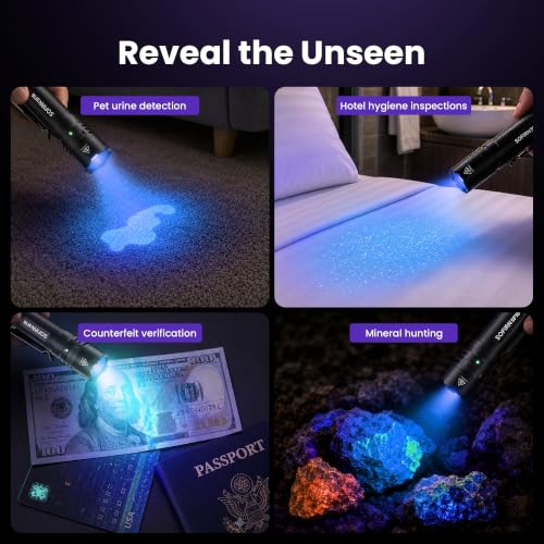 Sofirn 365nm UV Flashlight Rechargeable Waterproof High Power Blacklight