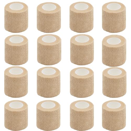 Self Adhesive Bandage Wrap - 16 Pack, 2 Inch Beige