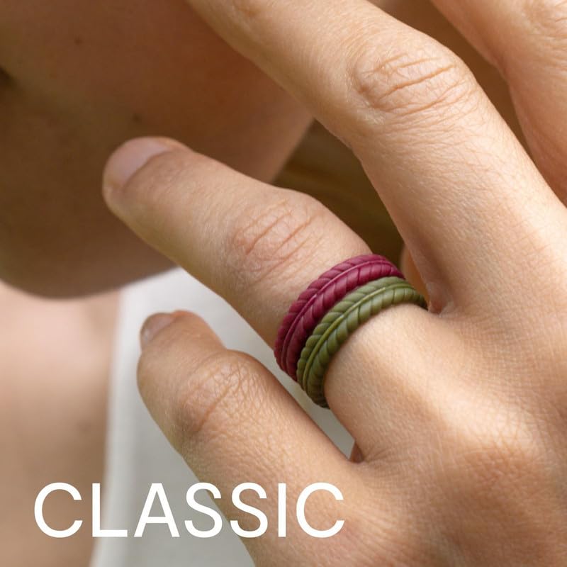 ROQ Silicone Rubber Wedding Ring for Men - Breathable, Durable Engagement Band, Multiple Colors