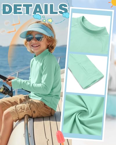 Boys Rash Guard Swim Shirt 3-Pack - 9-10 Years, Orange, Yellow, Green
