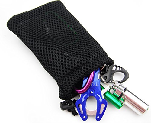 Nylon Mesh Drawstring Bag Pouches - 6pcs Mixed Colors, 9x14cm