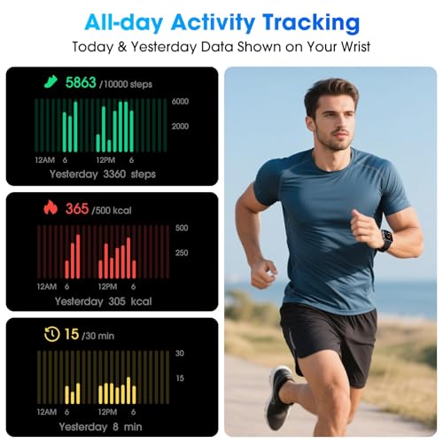 Senior-Friendly Pedometer Watch with Heart Rate & Sleep Tracker