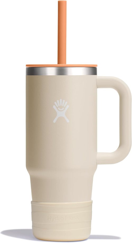 Hydro Flask Kids 24 Oz Insulated Travel Tumbler - Handle, Lid & Straw in Coconut Cream